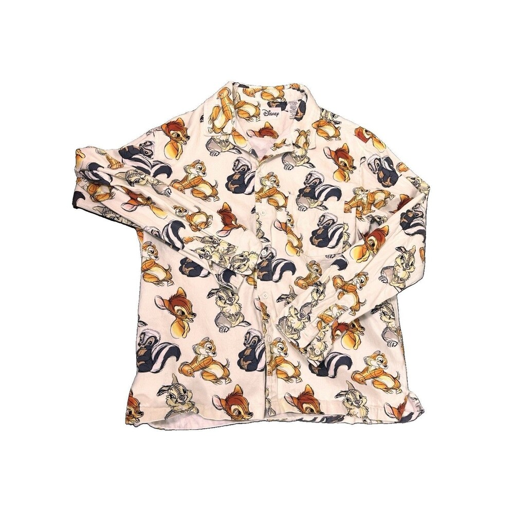 M Men's BAMBI & Friends Flannel Button Shirt CPO Disney Parks Medium